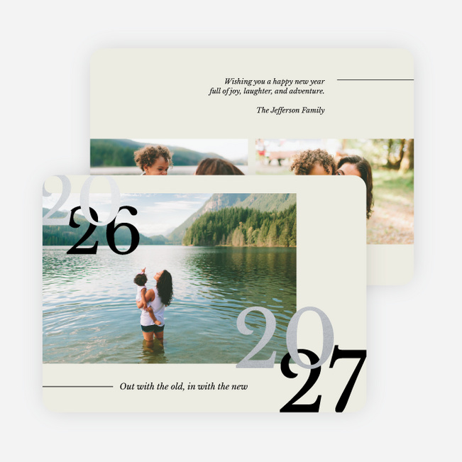 Foil New Outlook New Year Cards and Invitations - Gray