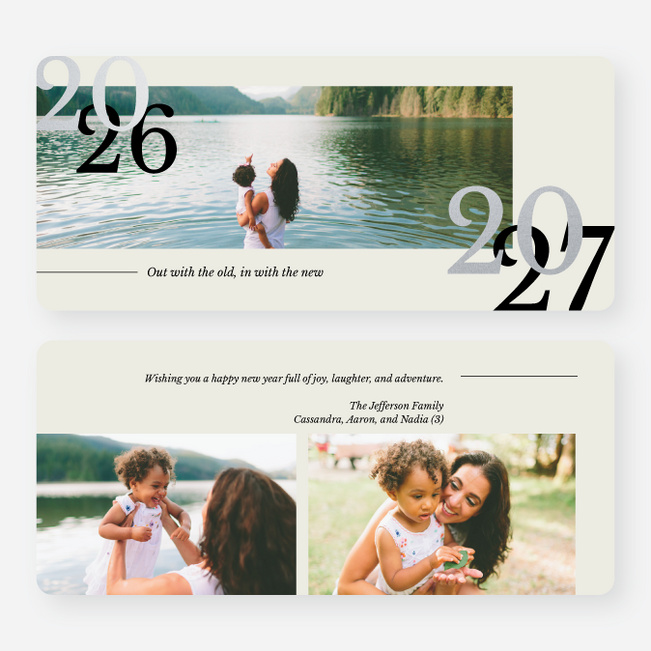 Foil New Outlook New Year Cards and Invitations - Gray