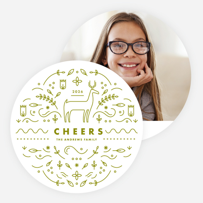 Illustrated Icons Christmas Cards - Green