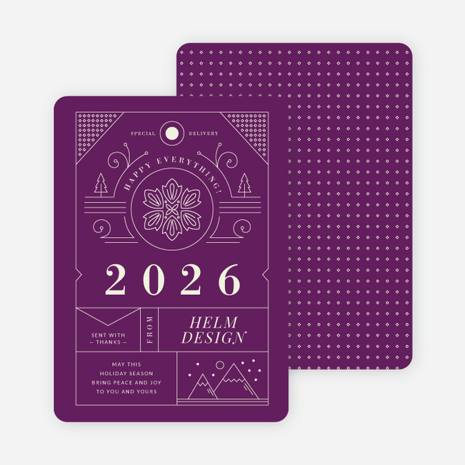 Intricate Details Corporate Holiday Cards - Purple