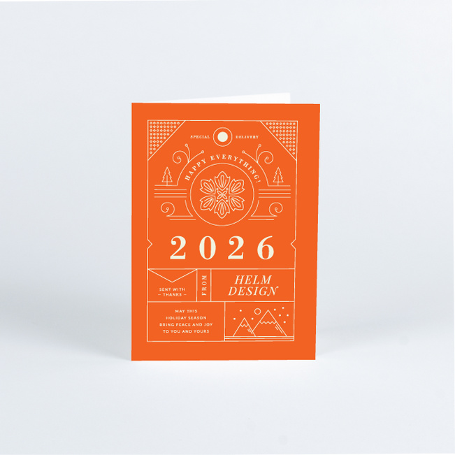 Intricate Details Corporate Holiday Cards - Orange