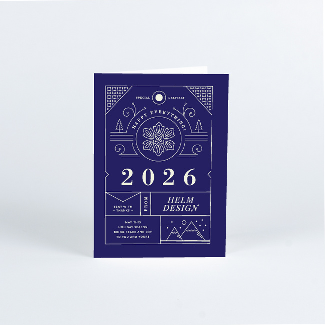Intricate Details Corporate Holiday Cards - Blue