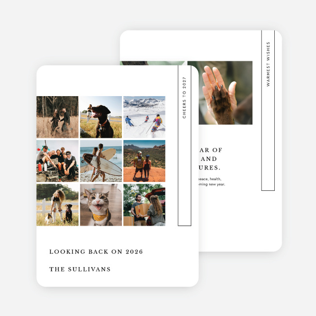 Looking Back New Year Cards and Invitations - Black