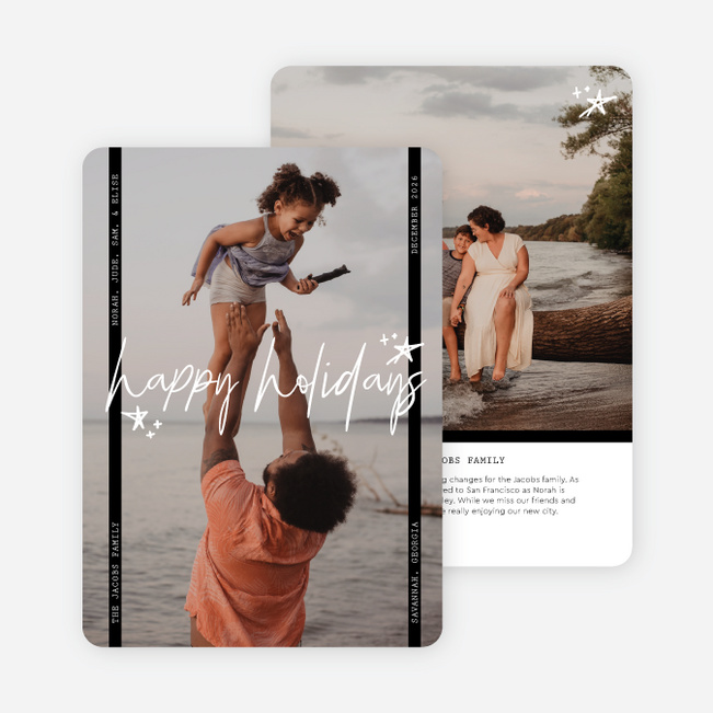 Nostalgic Filmstrip Holiday Cards and Invitations - Black