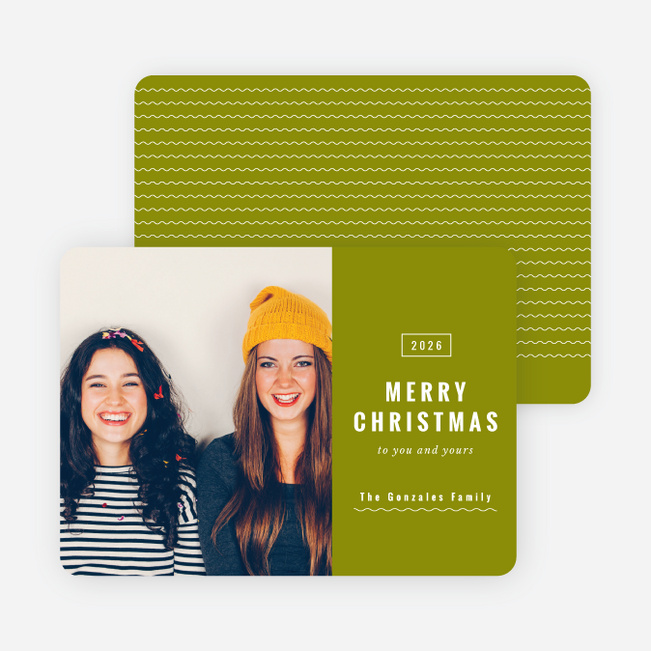 Squiggly Lines Holiday Cards - Green