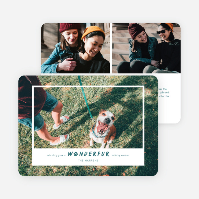 Wonderfur Season Holiday Cards and Invitations - Blue