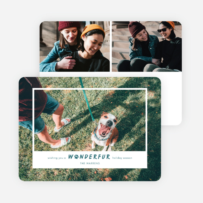 Wonderfur Season Holiday Cards and Invitations - Blue