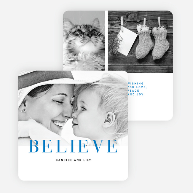 Believe Holiday Cards - Blue