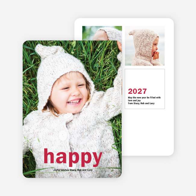 Big Statement New Year Cards - Red