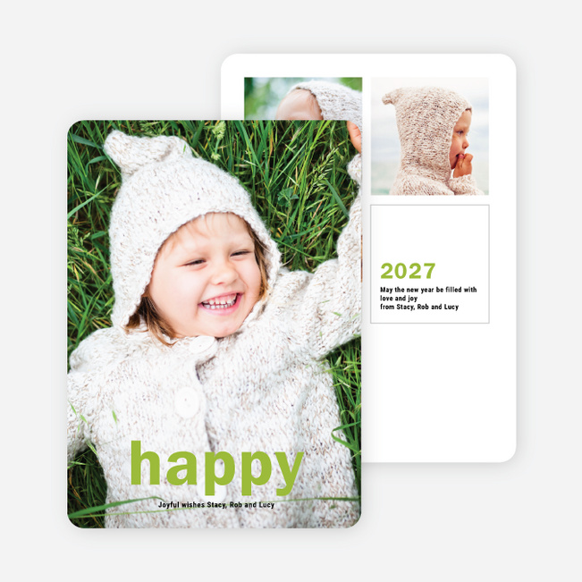 Big Statement New Year Cards - Green