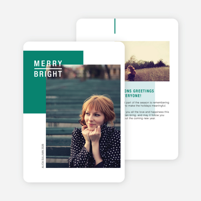 Merry and Bright Seasons Greetings - Green