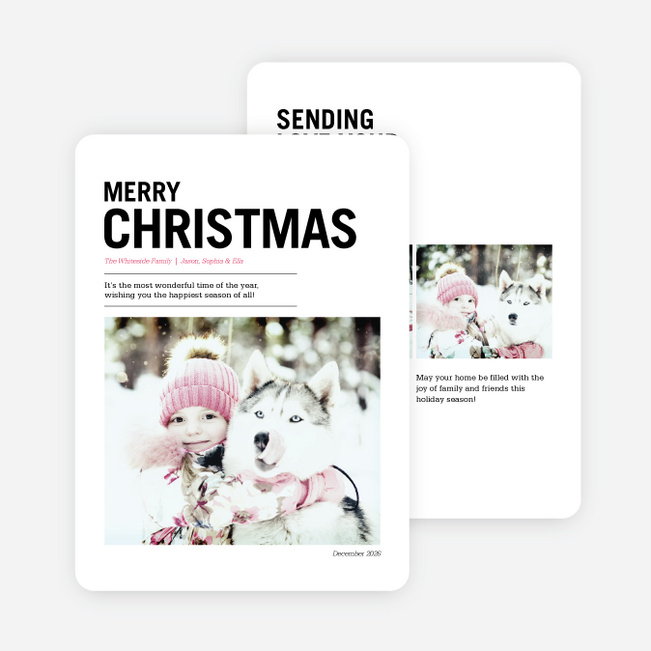 Merry Christmas Newsflash Cards - Black