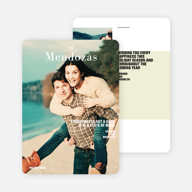 Modern Blocks Holiday Card - Yellow