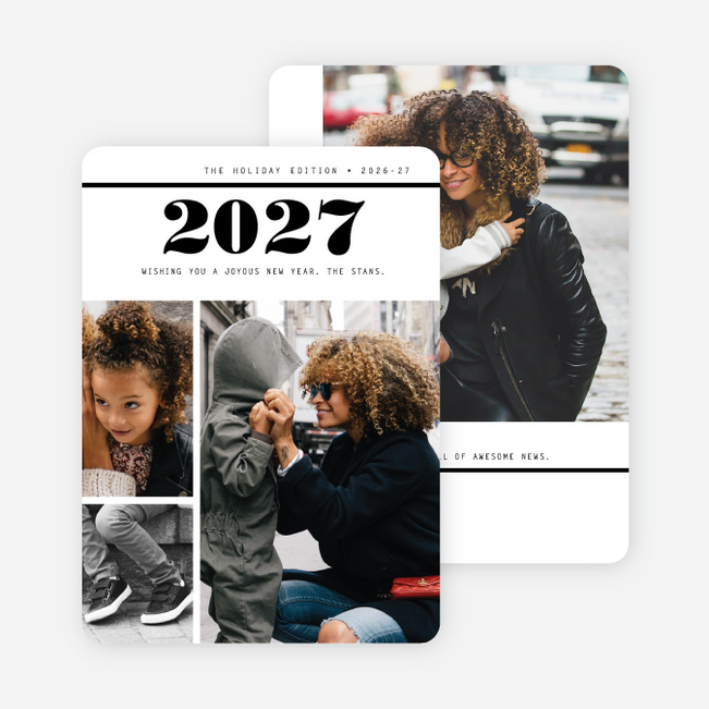 Newsworthy Photo Holiday Cards - Black