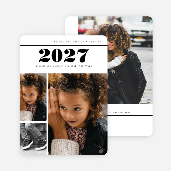 Newsworthy Photo Holiday Cards - Black