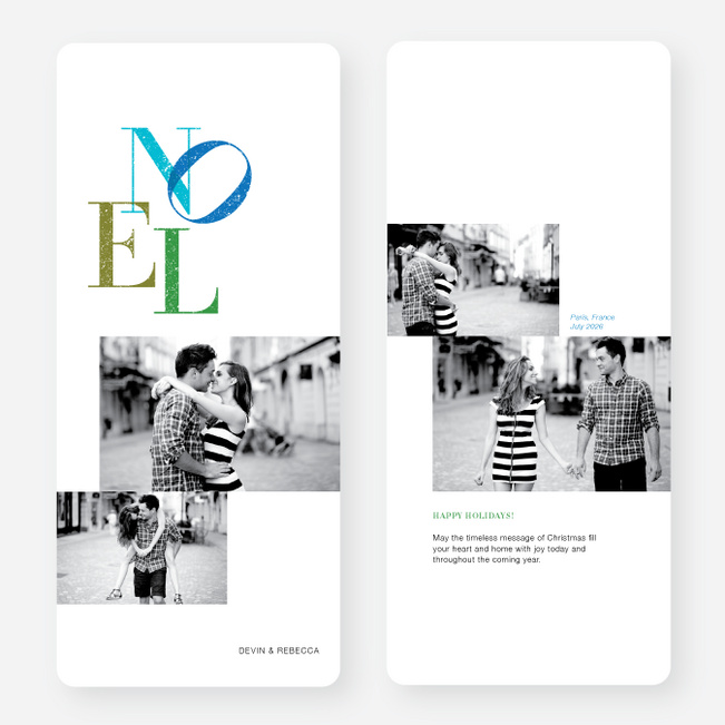 Noel Large Holiday Cards - Blue