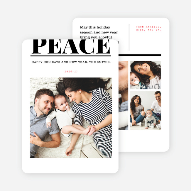 Peace Statement Holiday Cards - Black