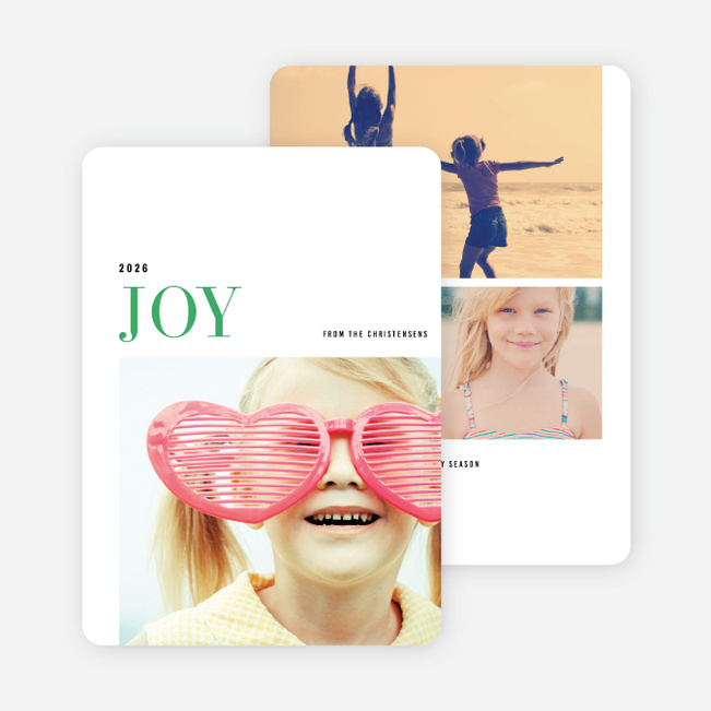 Simple Joy Holiday Cards - Green
