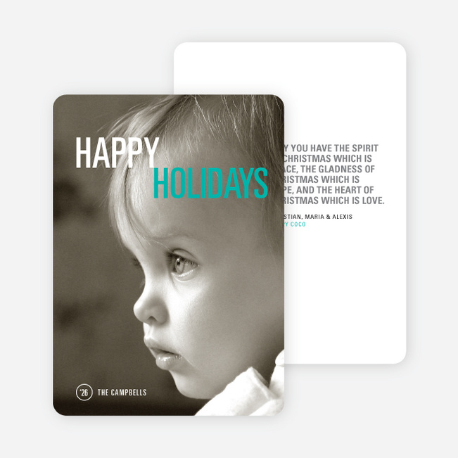 Simply Photo Christmas Card - Blue