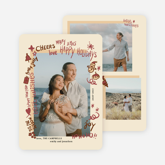 Tis the Season to Doodle Holiday Cards and Invitations - Yellow