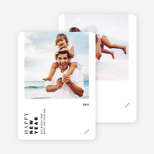 Vertical Type New Year Cards - Black