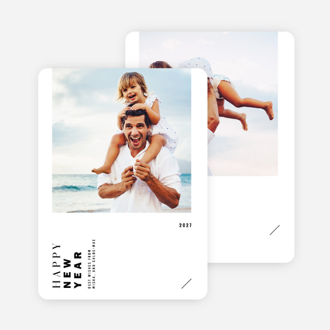 Vertical Type New Year Cards - Black