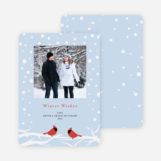Cardinal Greetings Holiday Photo Cards - Glacier
