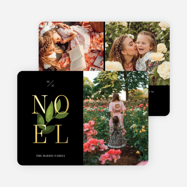 Foil Classic Noel Christmas Cards - Black