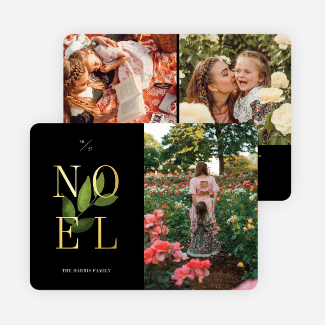 Foil Classic Noel Christmas Cards - Black