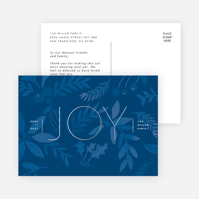 Foil Monumental Joy Holiday Cards - Blue