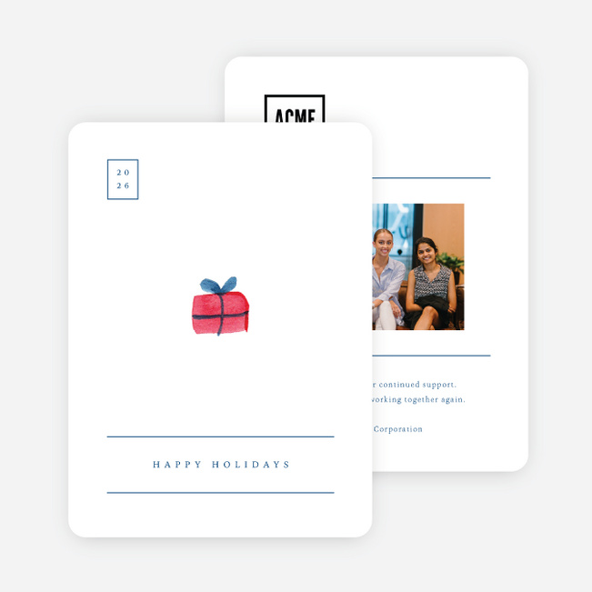 Merry Little Things Business and Corporate Holiday Cards - Blue