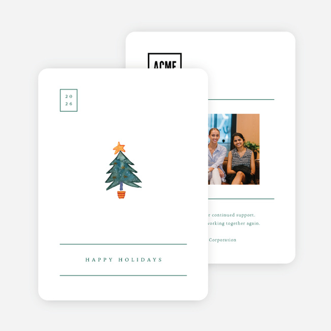 Merry Little Things Business and Corporate Holiday Cards - Green