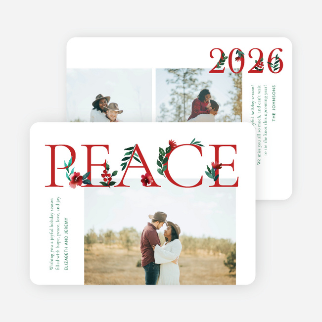 Peaceful Nature Holiday Cards and Invitations - Red