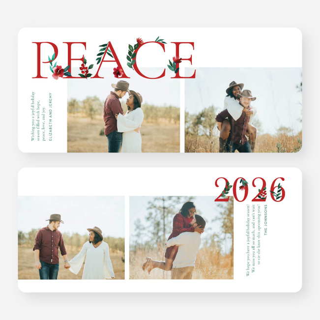 Peaceful Nature Holiday Cards and Invitations - Red