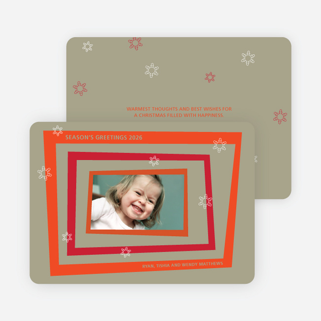 Retro Holiday Photo Cards - Persimmon