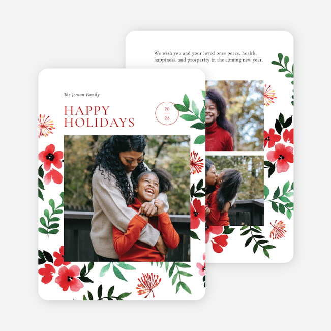 Vibrant Florals Holiday Cards and Invitations - Multi