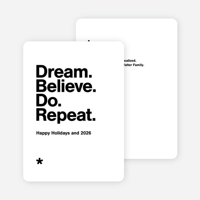 Believe Corporate Holiday Cards - Black