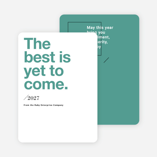 Bold Wishes Corporate New Year Cards - Green