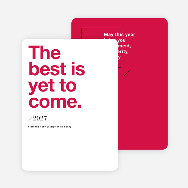 Bold Wishes Corporate New Year Cards - Red