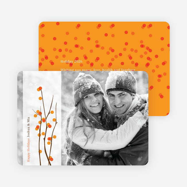 Holiday Berries Christmas Cards - Apricot