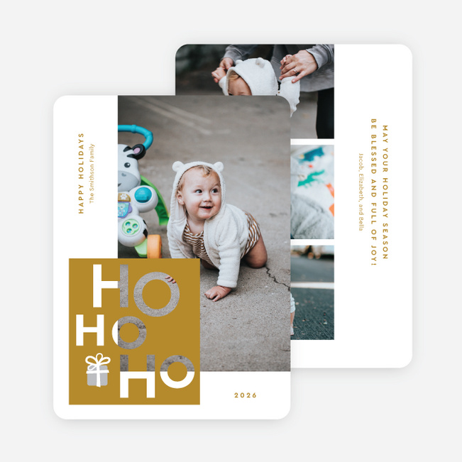 Jolly Laughter Christmas Cards - Yellow