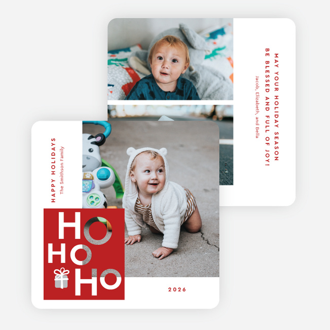 Jolly Laughter Christmas Cards - Red