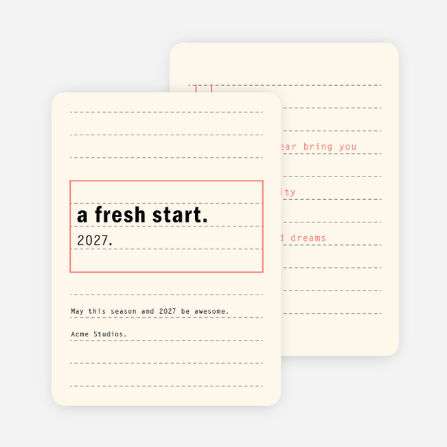 Joyful Year Corporate New Year Cards - Beige