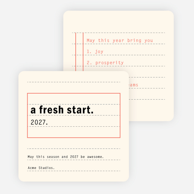 Joyful Year Corporate New Year Cards - Beige