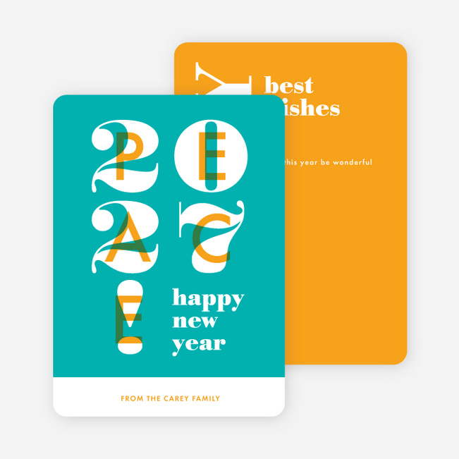 Peace Overlay New Year Cards - Blue