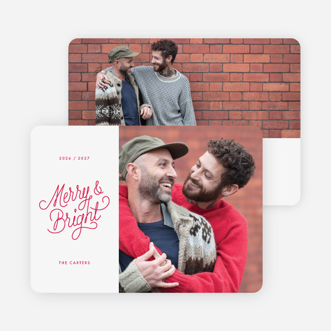 Split Frame Holiday Cards - Red