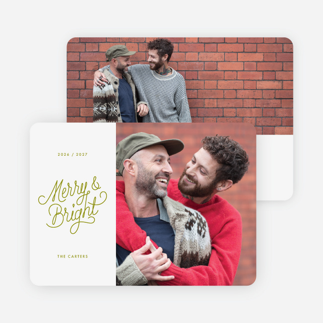 Split Frame Holiday Cards - Green