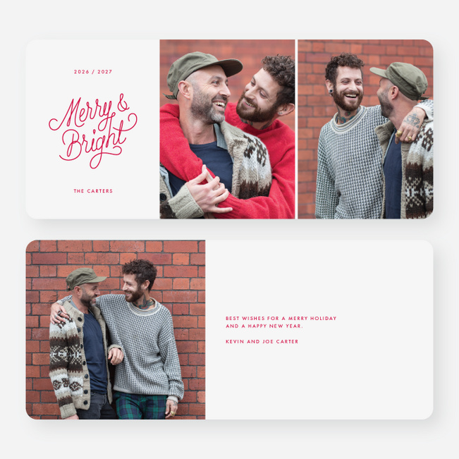 Split Frame Holiday Cards - Red