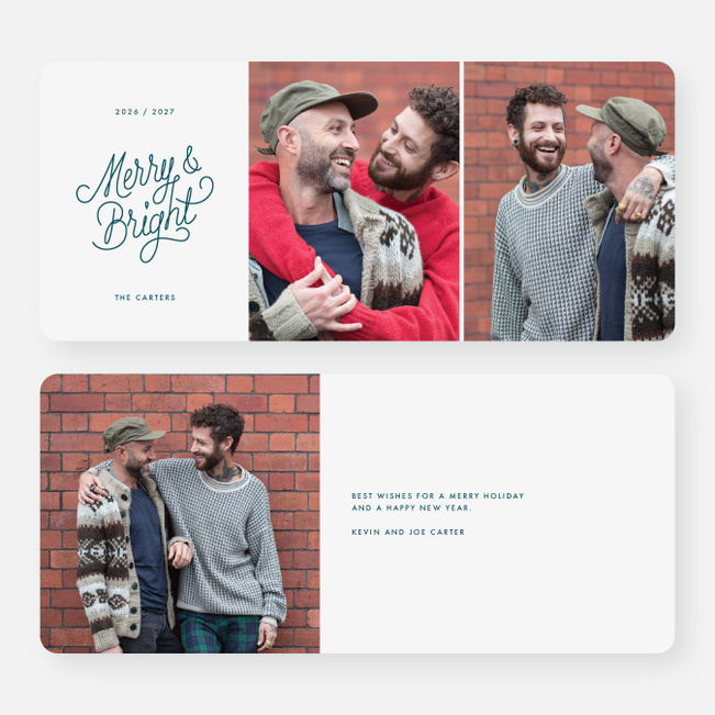 Split Frame Holiday Cards - Blue