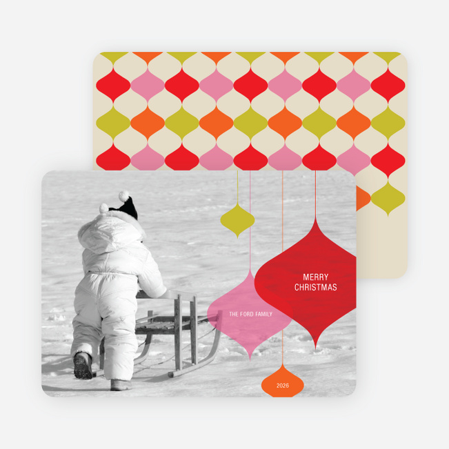 Transparent Ornaments Holiday Photo Cards - Scarlet